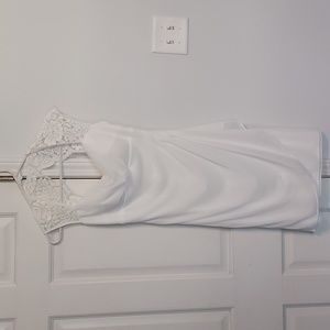 David's bridal short cap sleeve white dress size 4